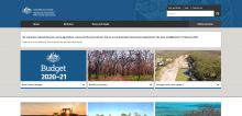 Screenshot of the Department of Agriculture Water and the Environment's homepage.